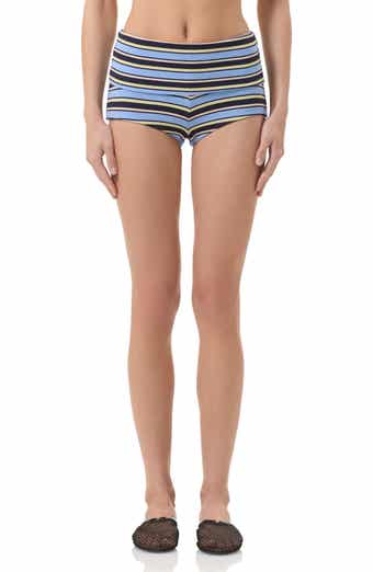 Justina Rib Stripe Foldover Microshorts