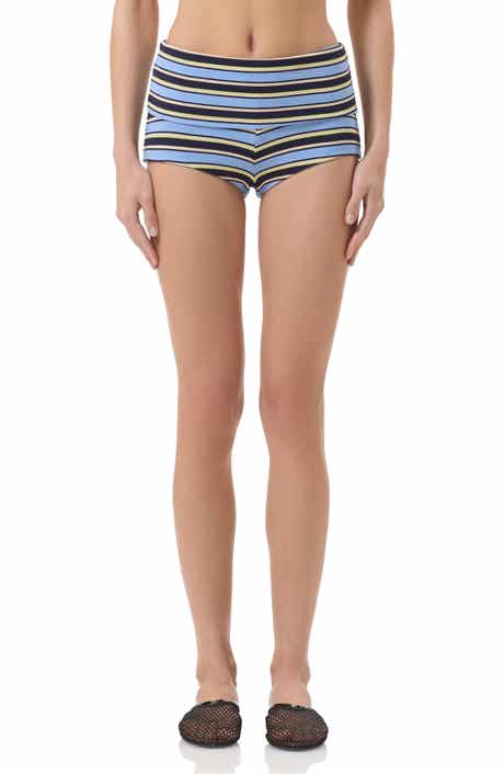 Justina Rib Stripe Foldover Microshorts