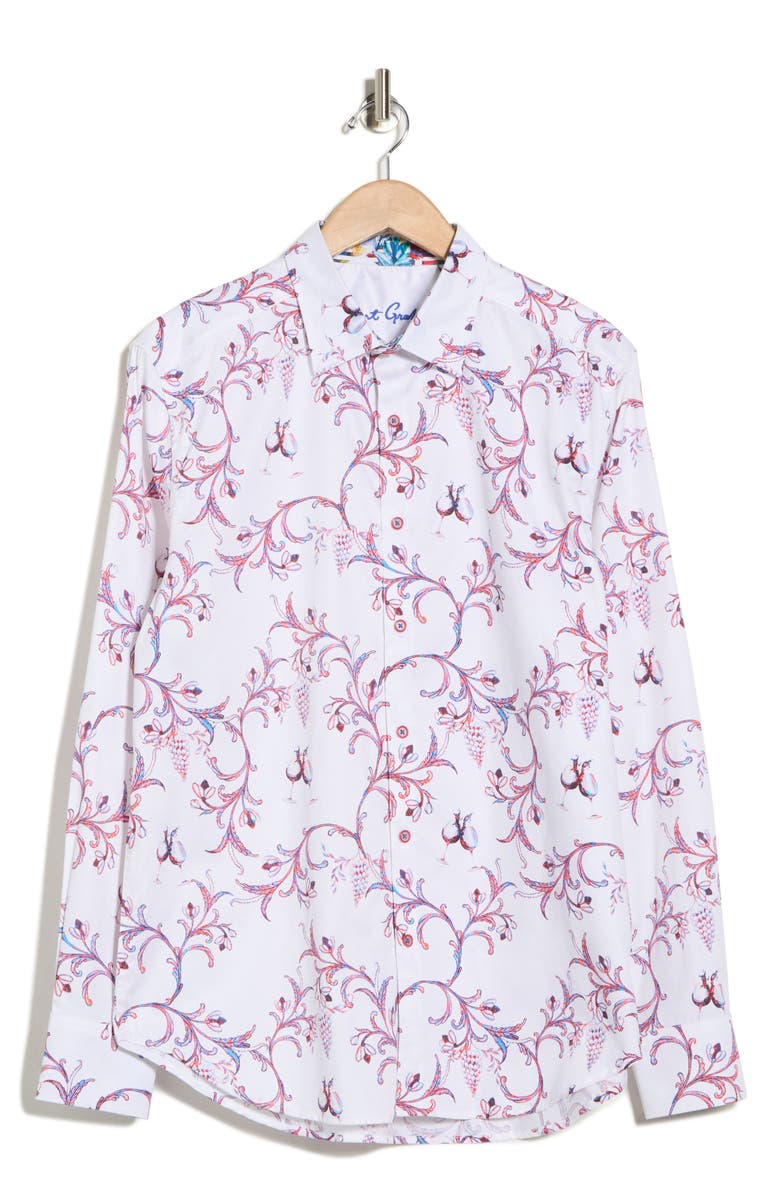 Robert Graham Vino Vines Button Up Shirt, Alternate, color, 
