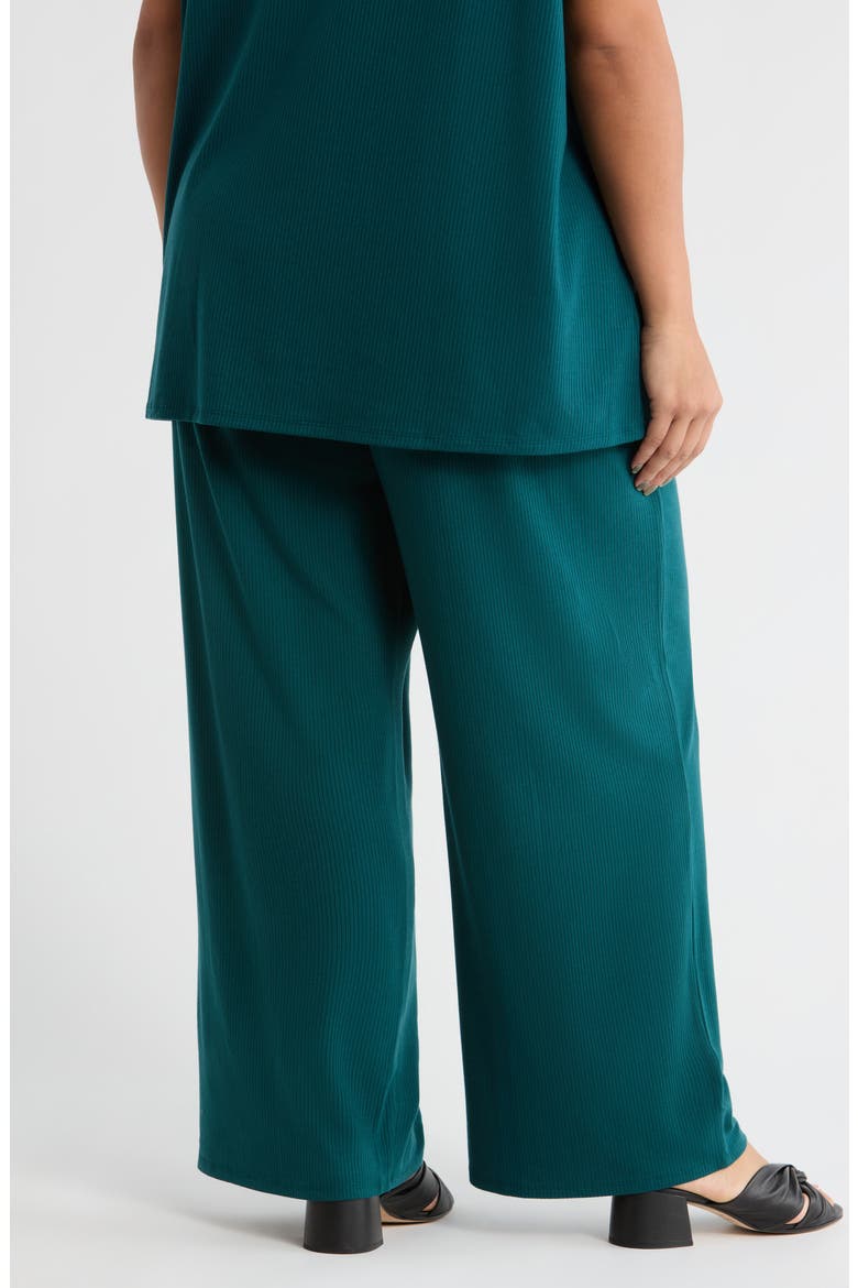 Rib Wide Leg Pants, Alternate, color, KELP