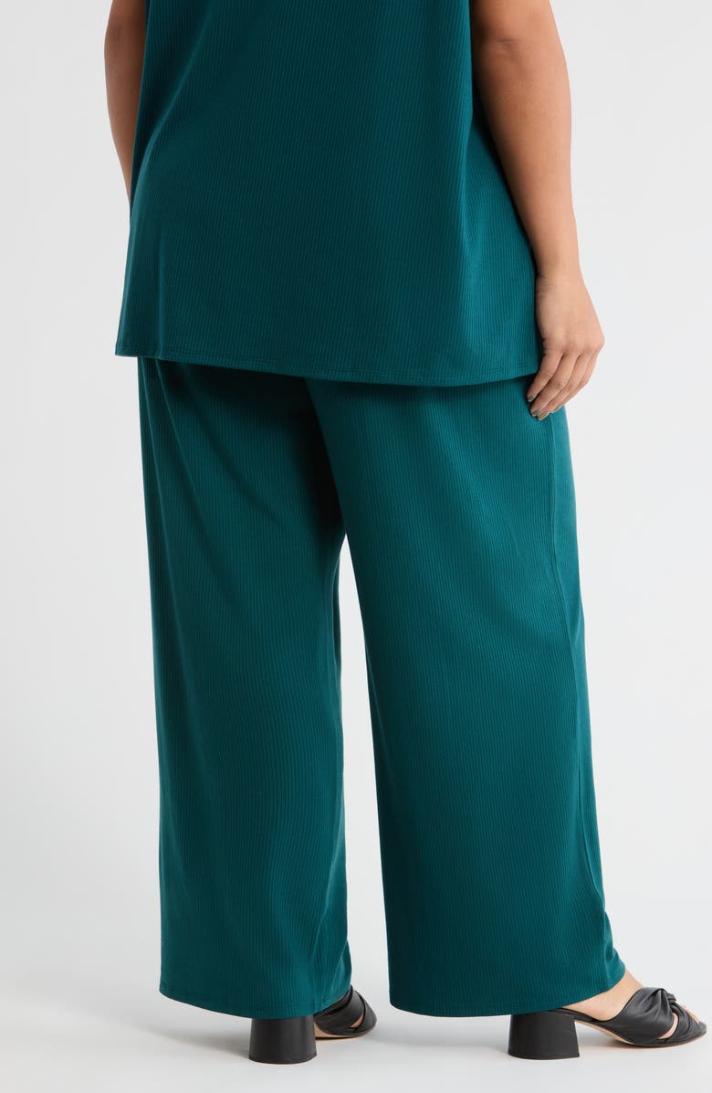 Eileen Fisher Rib Wide Leg Pants, Alternate, color, Kelp