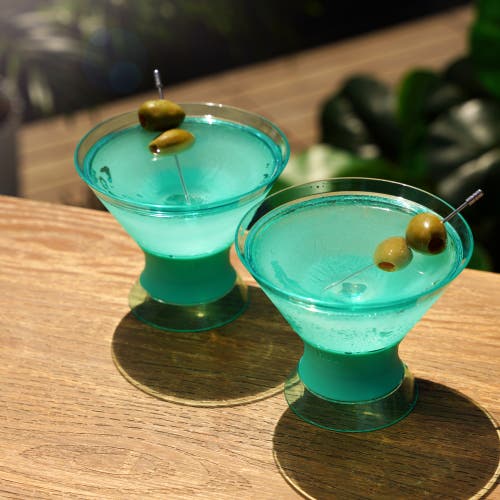 Host Martini Freeze Cooling Cup Set Of 2 In Aqua