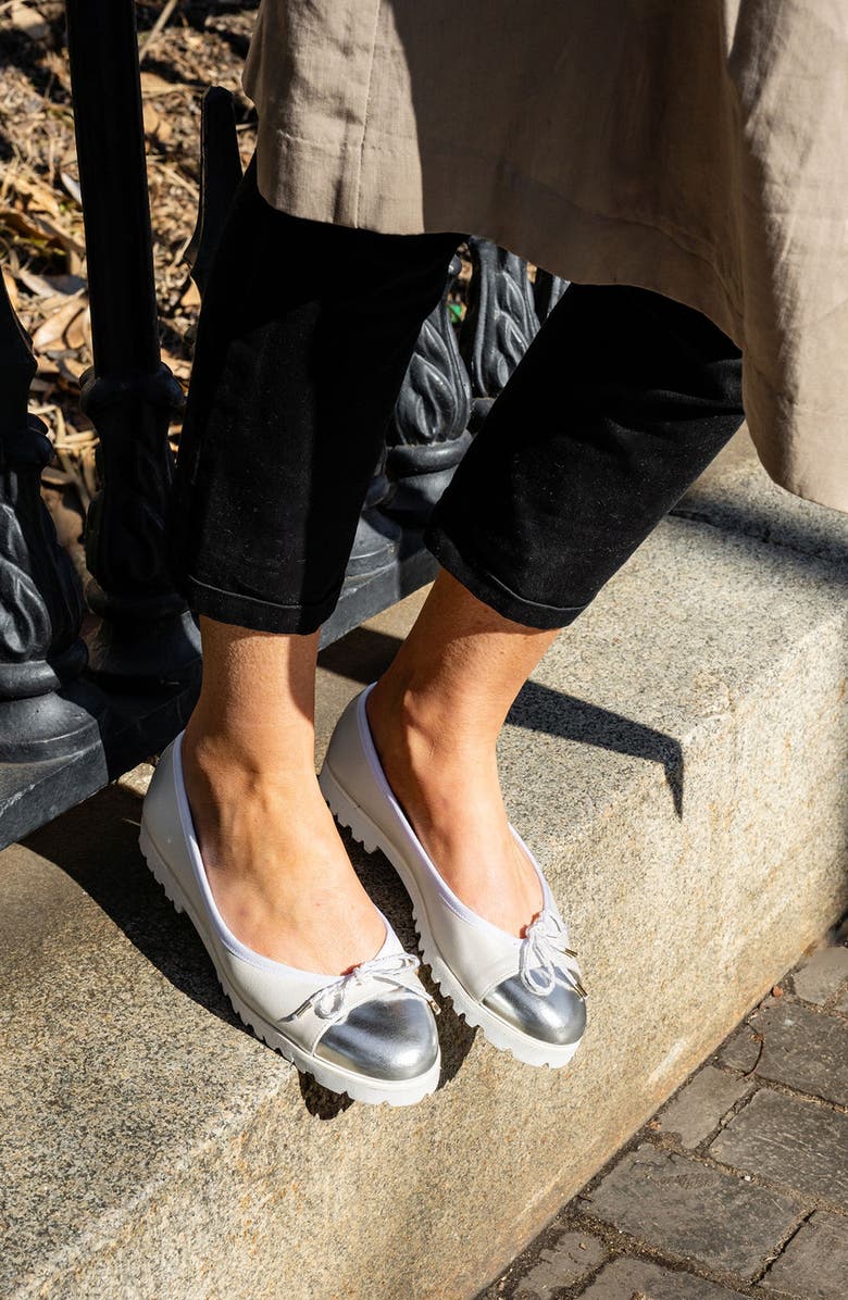 PAUL MAYER Bravo Lug Sole Ballet, Alternate, color, Metallic Silver