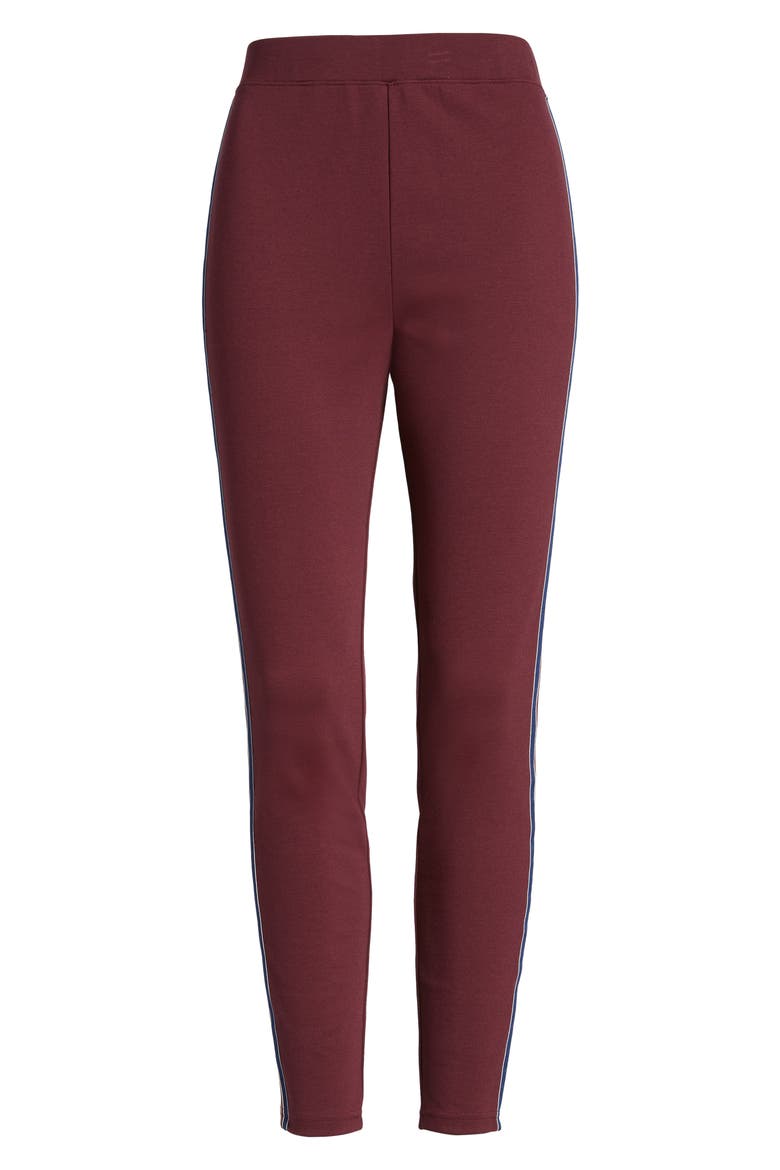 Stripe Ponte Skimmer Leggings, Alternate, color, FIG WITH STRIPE