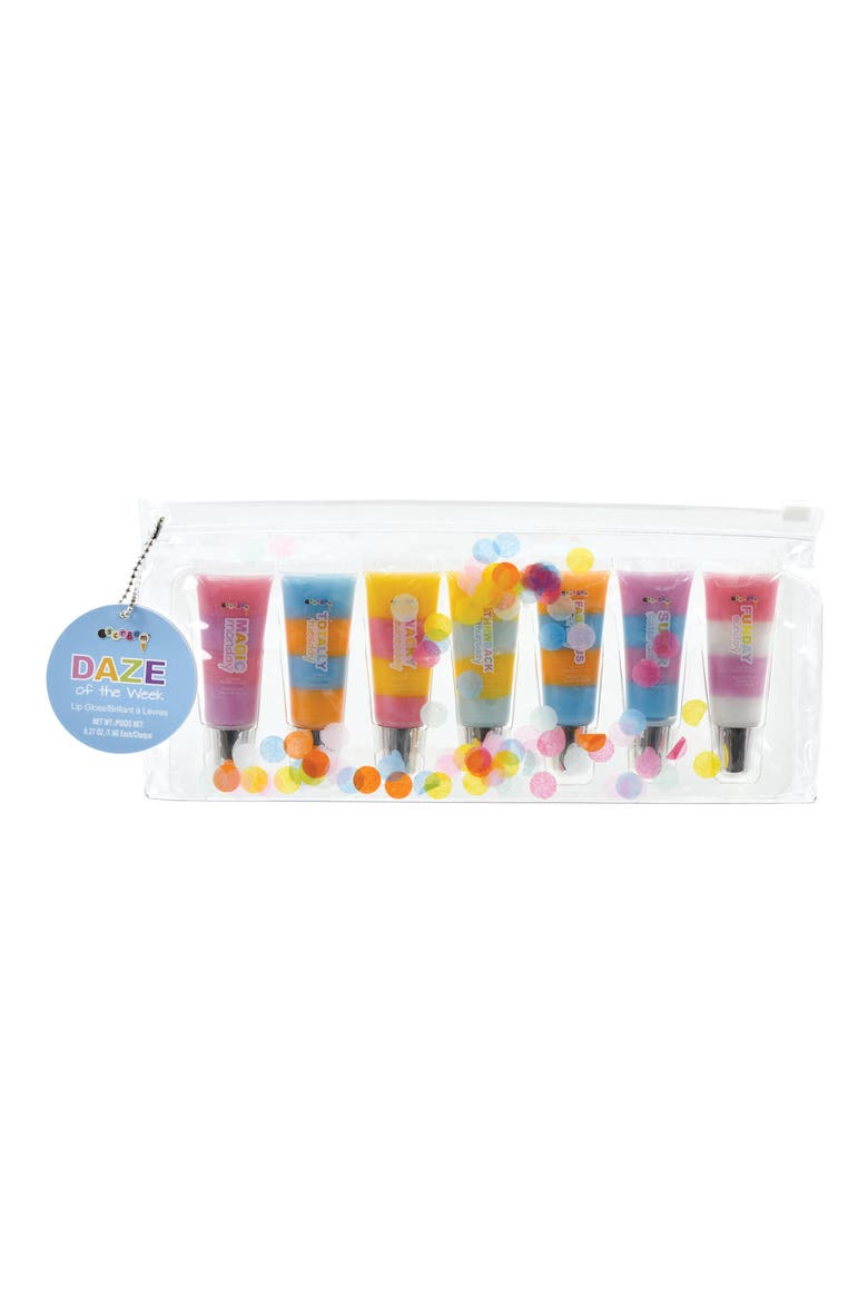 Kids' Days of the Week Lip Gloss Set, Main, color, PINK MULTI
