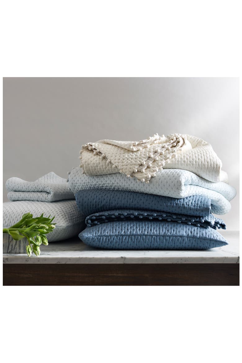 Margaret Pompom Quilted Silk Comforter, Alternate, color, CLOUD