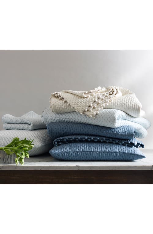 Matouk Margaret Pompom Quilted Silk Comforter In Abalone