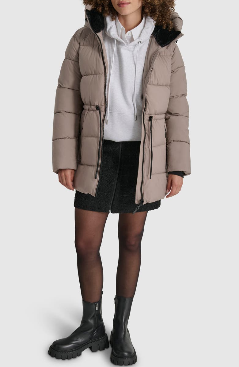 DKNY Stretch Puffer Jacket, Alternate, color, Thistle