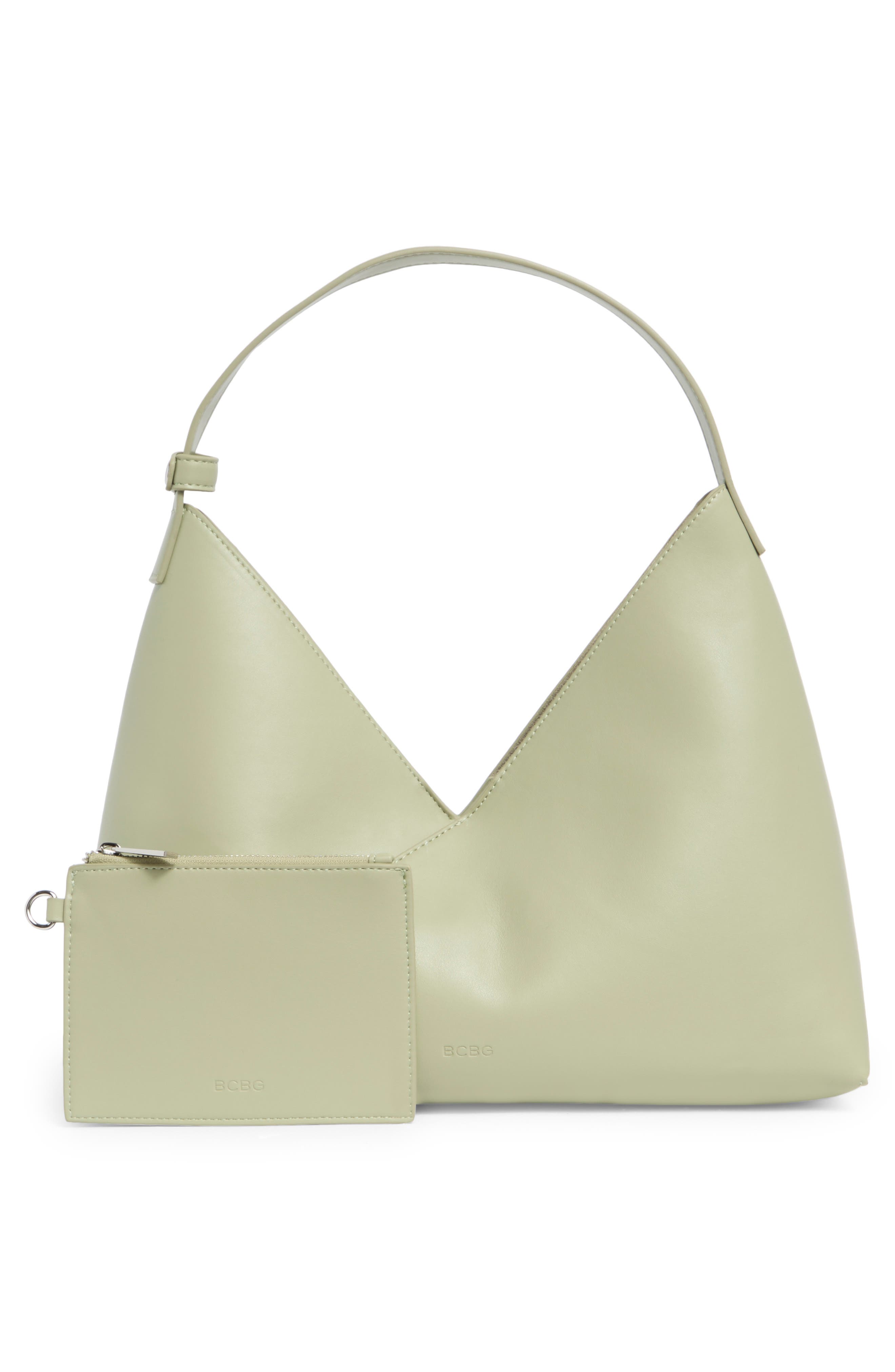 BCBG Triangle Hobo Bag, Alternate, color, Clay Green