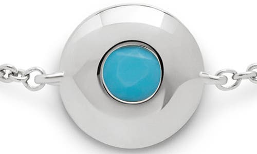 Monica Vinader Sterling Silver December Birthstone Chain Bracelet Turquoise