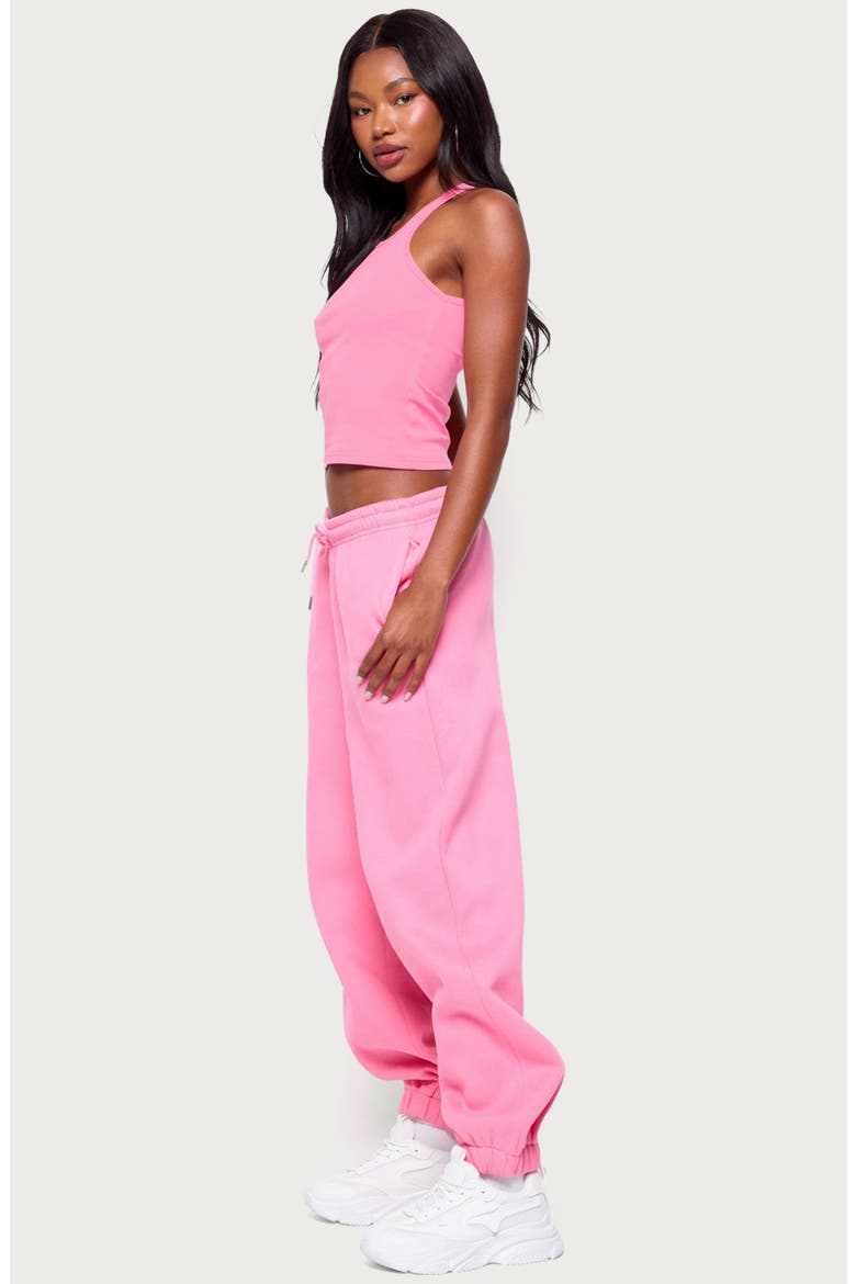 Francie Crop Stretch Cotton Rib Tank, Alternate, color, PINK