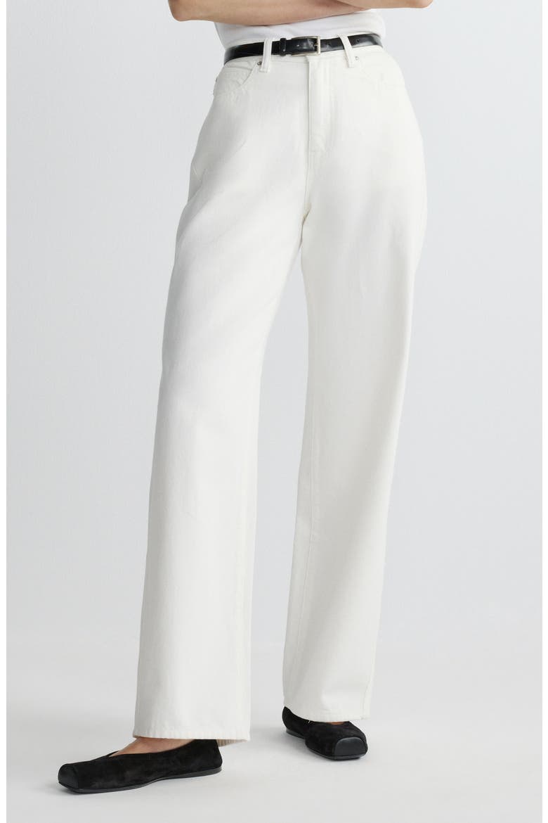 Kaylen High Waist Soft Curve Barrel Jeans, Main, color, WHITE