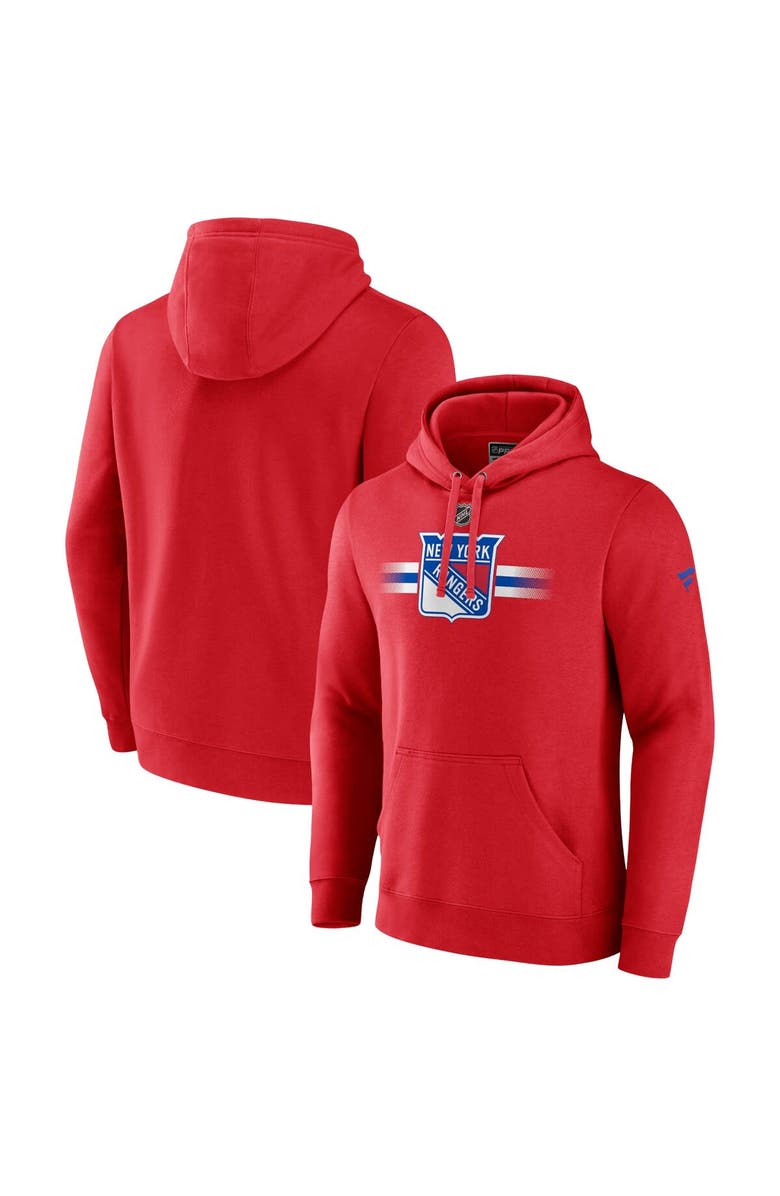 FANATICS Men's Fanatics Branded Red New York Rangers Authentic Pro Secondary Pullover Hoodie, Main, color, Red