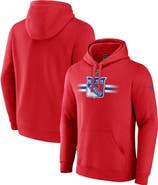 FANATICS Men's Fanatics Branded Red New York Rangers Authentic Pro Secondary Pullover Hoodie