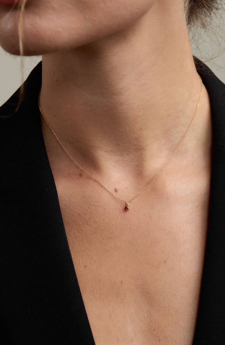 Set & Stones Birthstone Charm Pendant Necklace, Alternate, color, Silver / August