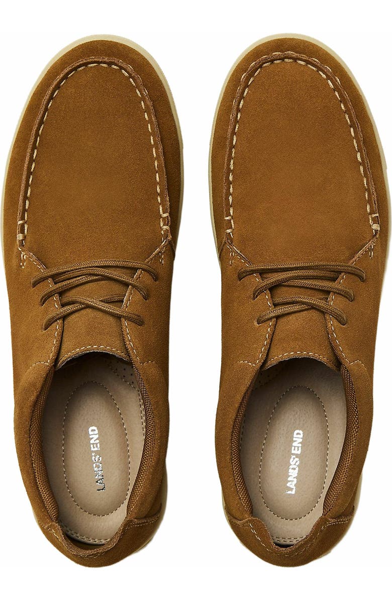 Lands
End Moc Toe Suede Lace Up Sneakers, Main, color, Tuscan Brown