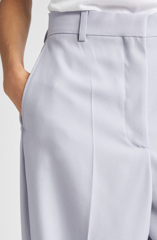 Stella Mccartney Loose Straight Leg Wool Canvas Trousers In Blue
