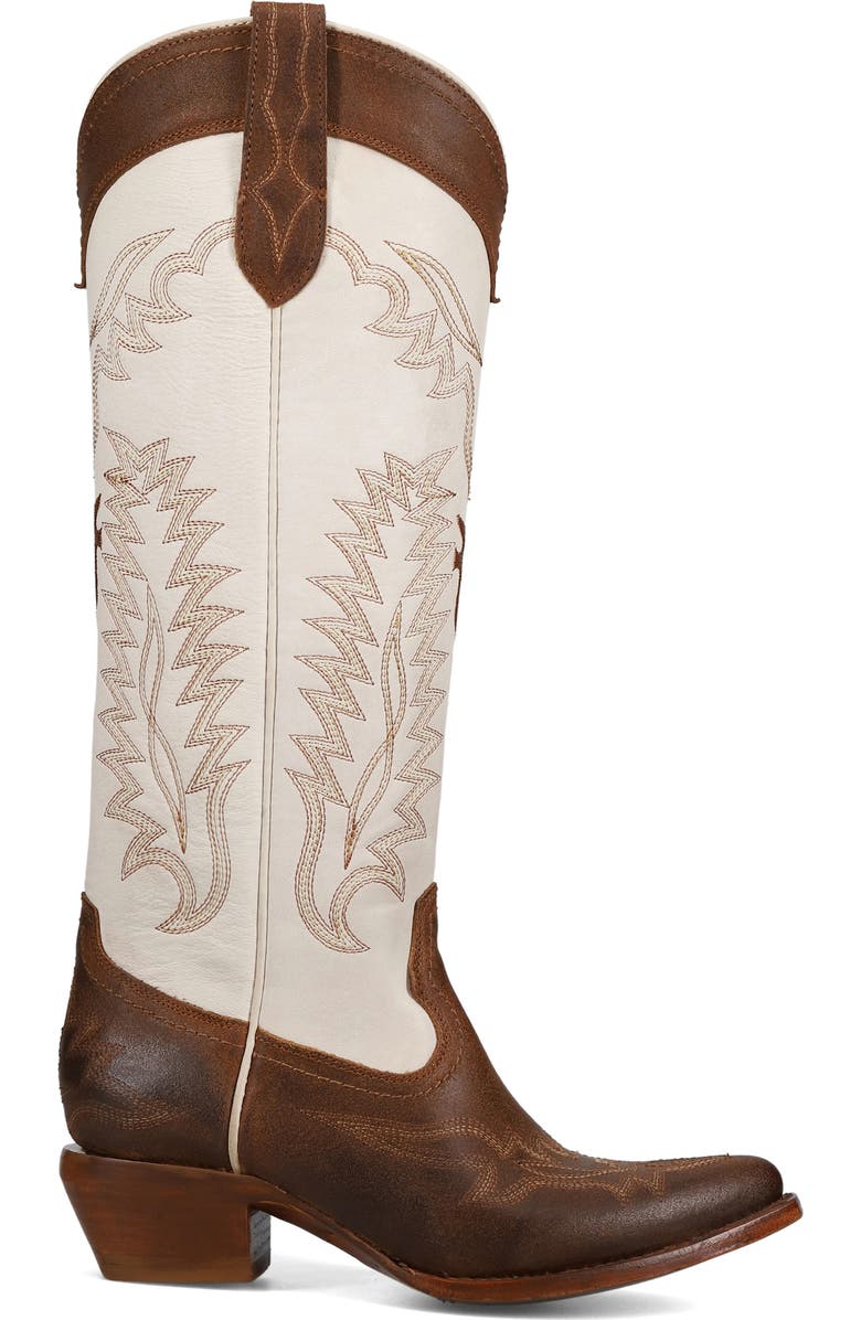 Frye Sacha Knee High Western Boot, Alternate, color, Toffee White