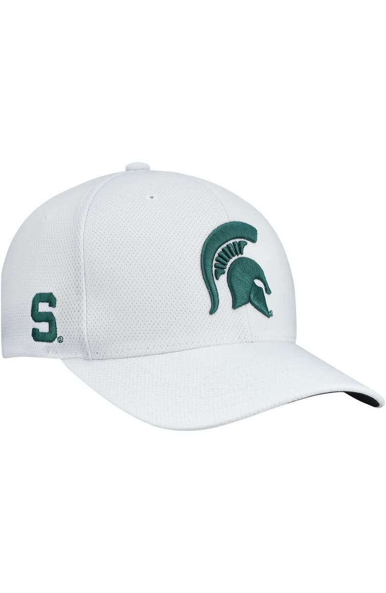 TOP OF THE WORLD Men's Top of the World  White Michigan State Spartans Reflex Hybrid Tech Flex Hat, Main, color, White