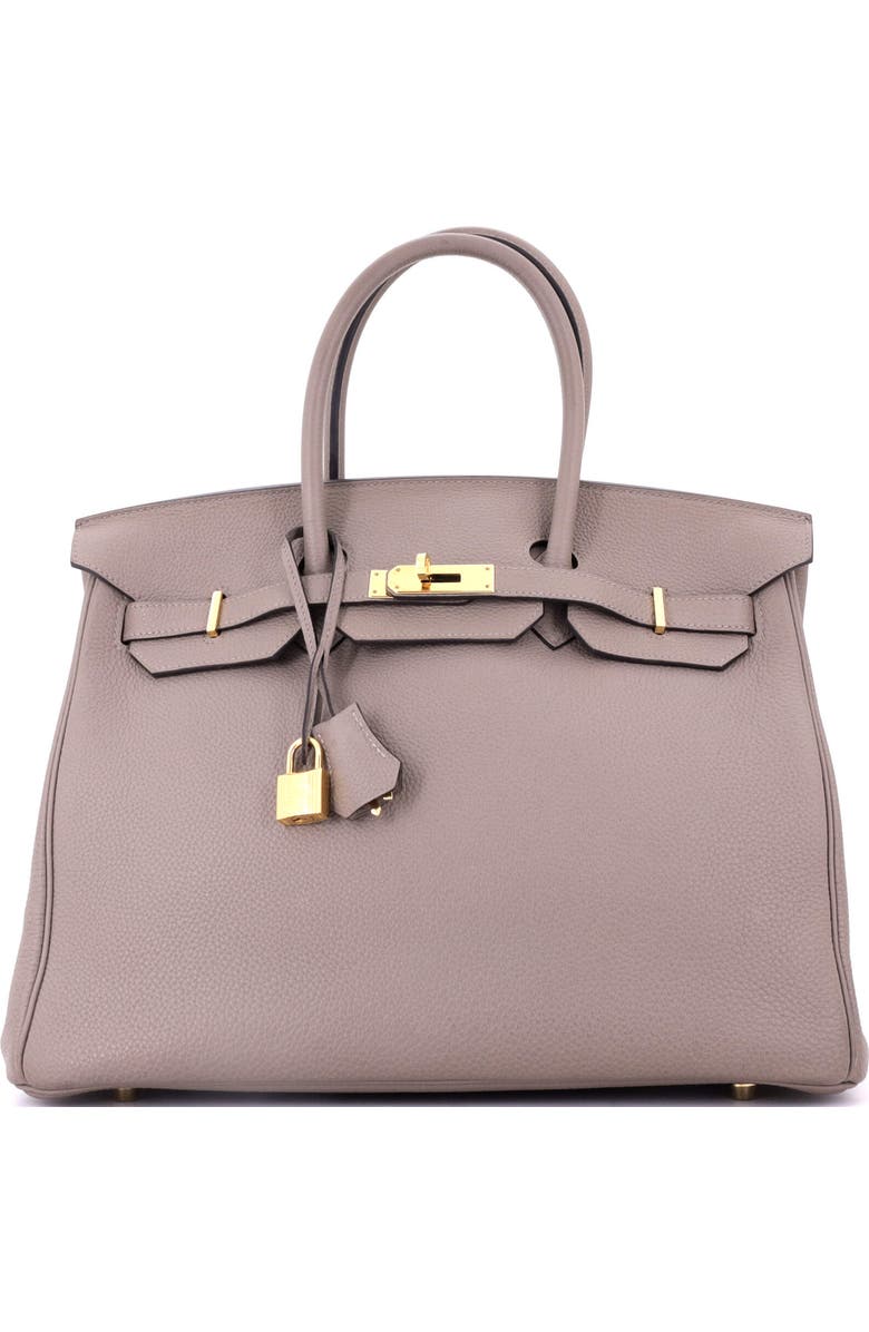 Pre-Owned Hermes Birkin Handbag Grey Togo with Gold Hardware 35, Main, color, Gris Asphalte