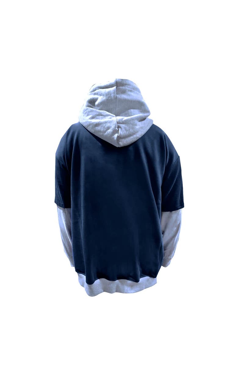 FANATICS Men's Fanatics Navy/Heather Gray Dallas Cowboys Big & Tall Twofer Pullover Hoodie, Alternate, color, Navy