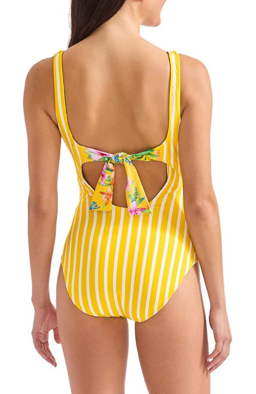 Shop Tommy Bahama Isola Vita Reversible One-piece Swimsuit In Daffodil Daze Rev