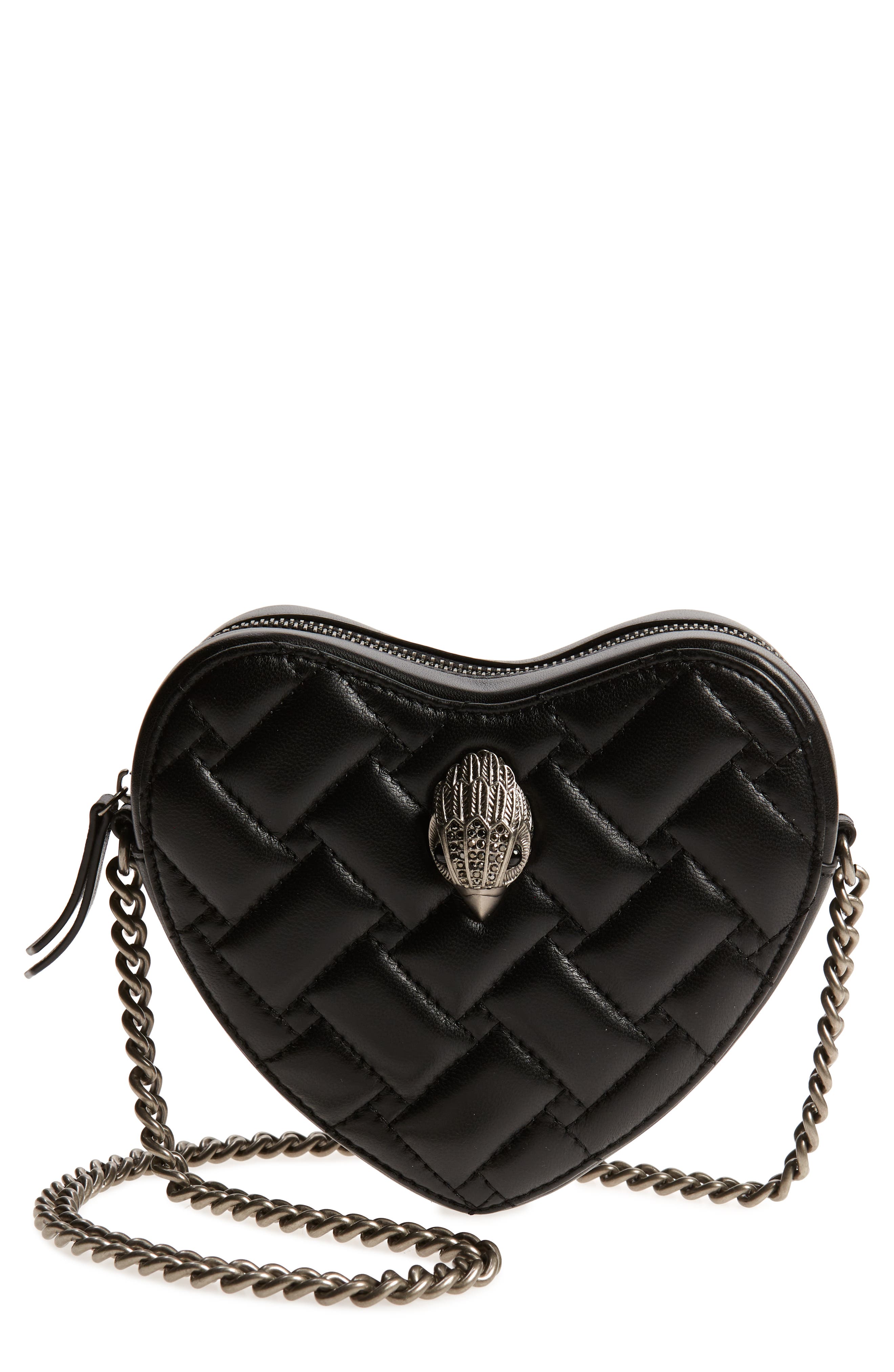 Kurt Geiger London Kensington Heart Crossbody Bag, Main, color, Black