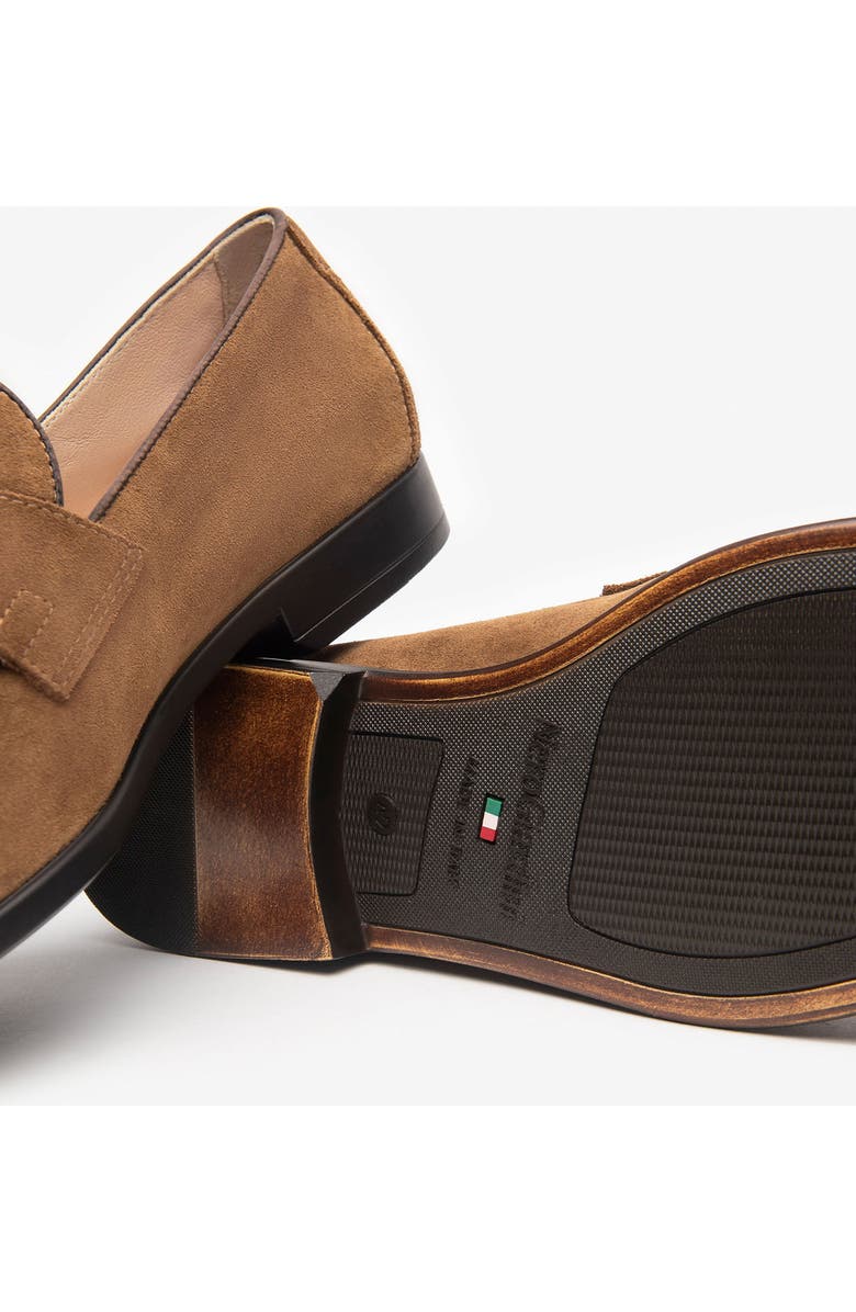 NeroGiardini Suede Slip-On Penny Loafer, Alternate, color, Camel