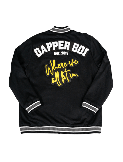 Dapper Boi Limited Edition  Letterman Jacket In Black