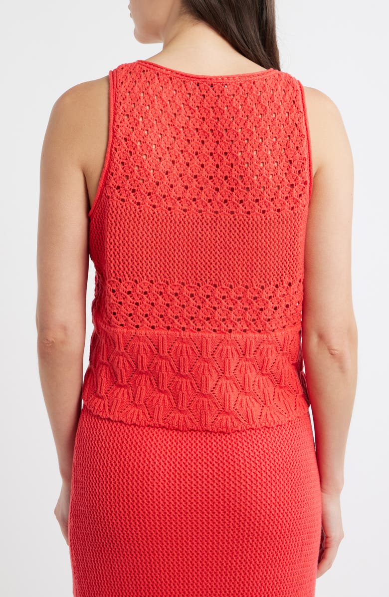 Marine Layer Amada Tie Front Sweater Vest, Alternate, color, Red