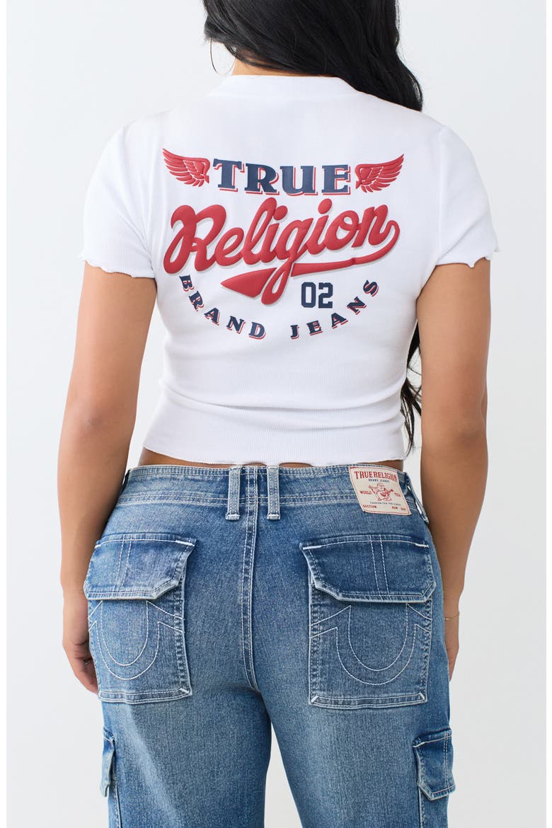 Wings Lettuce Edge Rib Baby Tee, Alternate, color, OPTIC WHITE