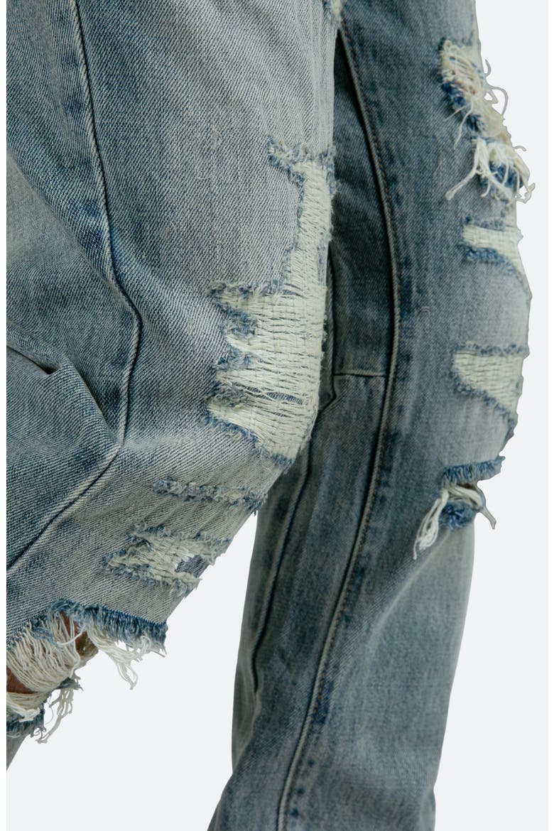 Distressed Flared Jeans, Alternate, color, BLUE
