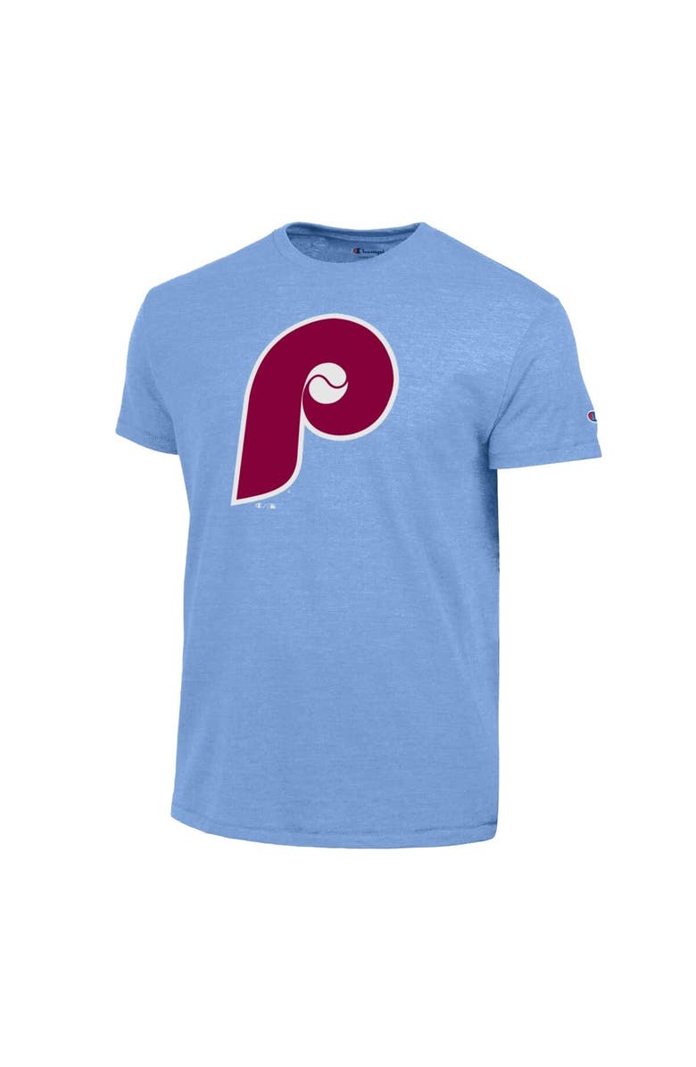 Champion Men's Champion Light Blue Philadelphia Phillies Cooperstown Logo Tri-Blend T-Shirt, Alternate, color, Light Blue