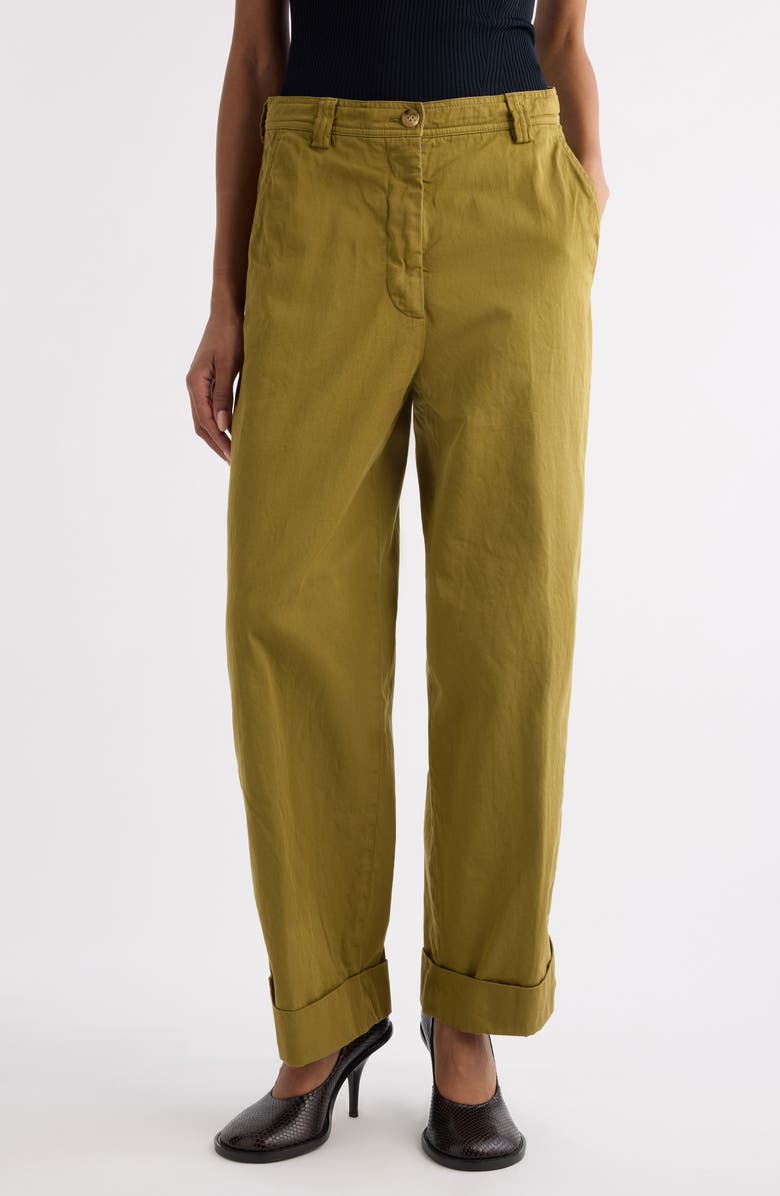 Dries Van Noten Pakora Cotton Gabardine Pants, Main, color, Light Khaki