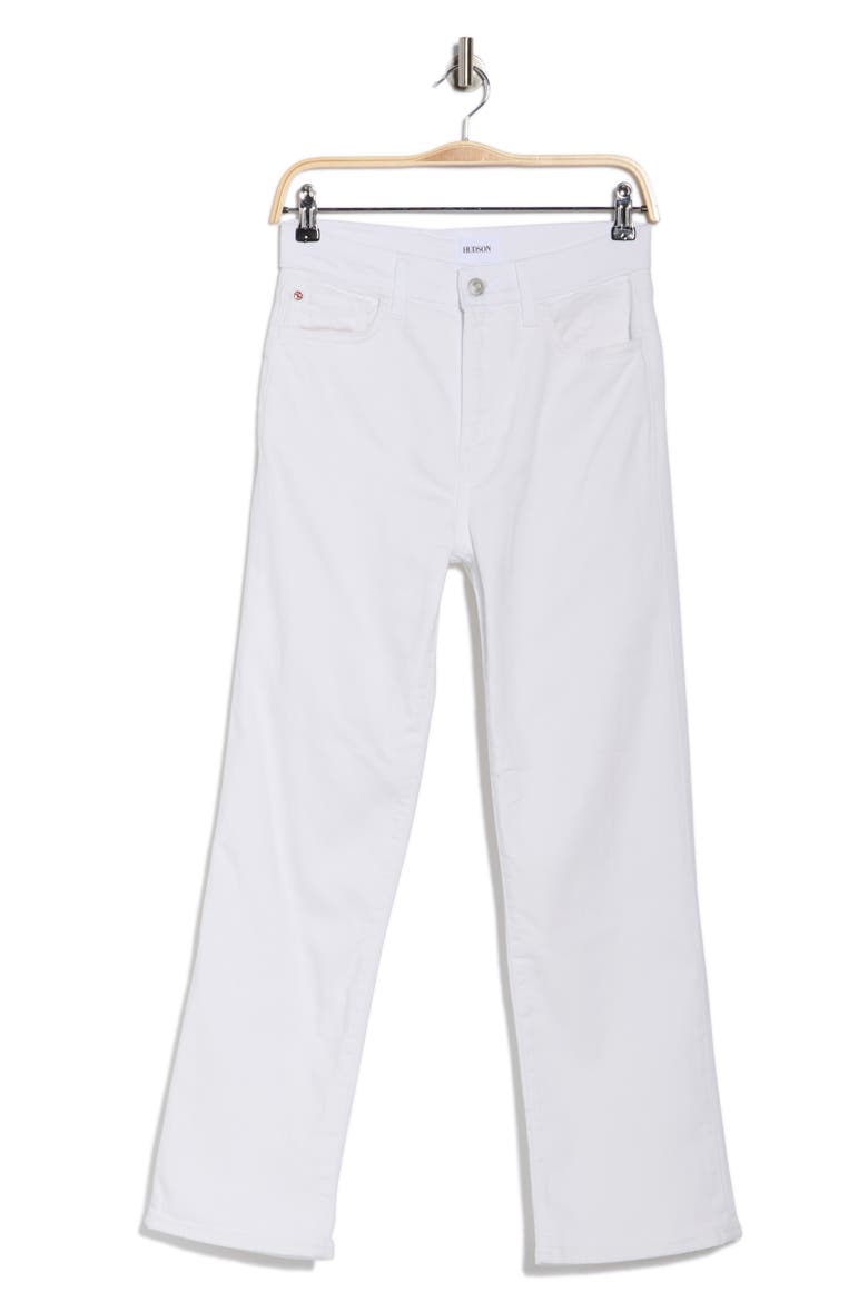 Noa High Waist Ankle Straight Leg Jeans, Alternate, color, WHITE