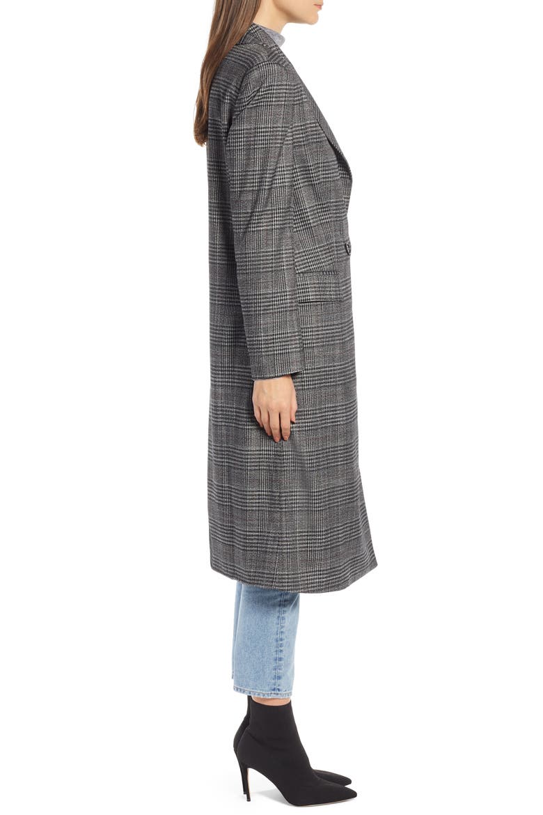 Plaid Topper Coat (Nordstrom Exclusive), Alternate, color, BLACK PLAID