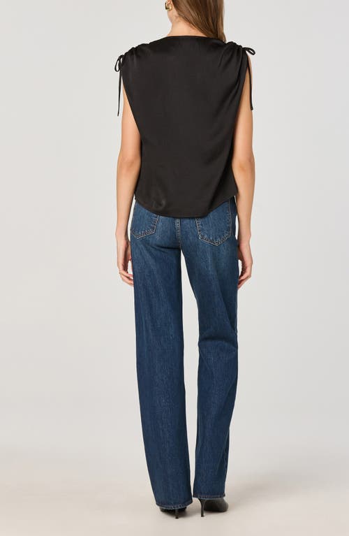 Astr The Label Gathered Tie Shoulder Top In Black