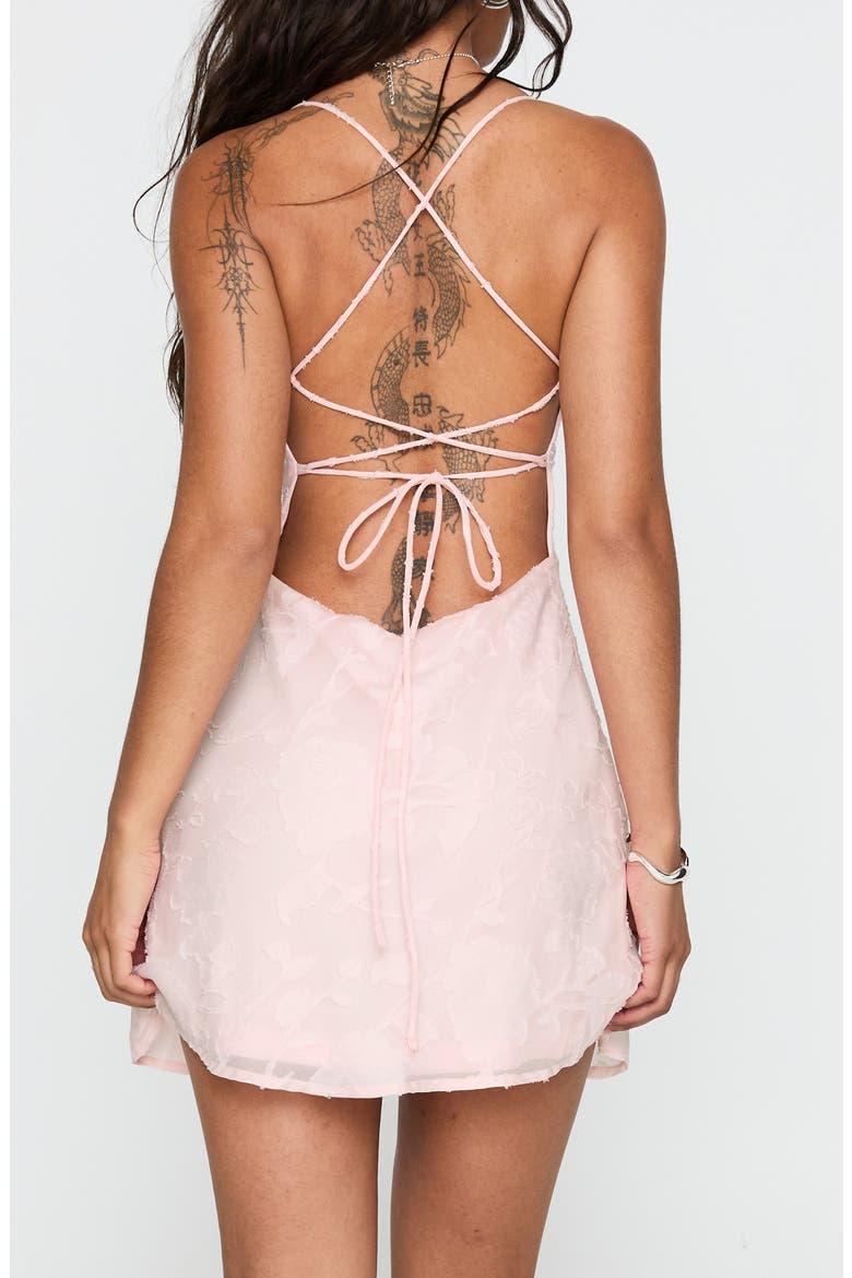 Celena Floral Burnout Minidress, Alternate, color, PINK BURNOUT