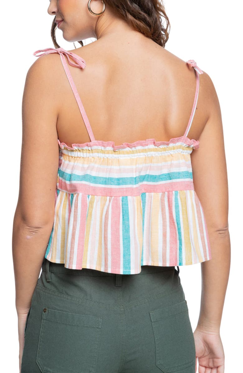 Roxy Stripe Cotton & Linen Blend Camisole, Alternate, color,