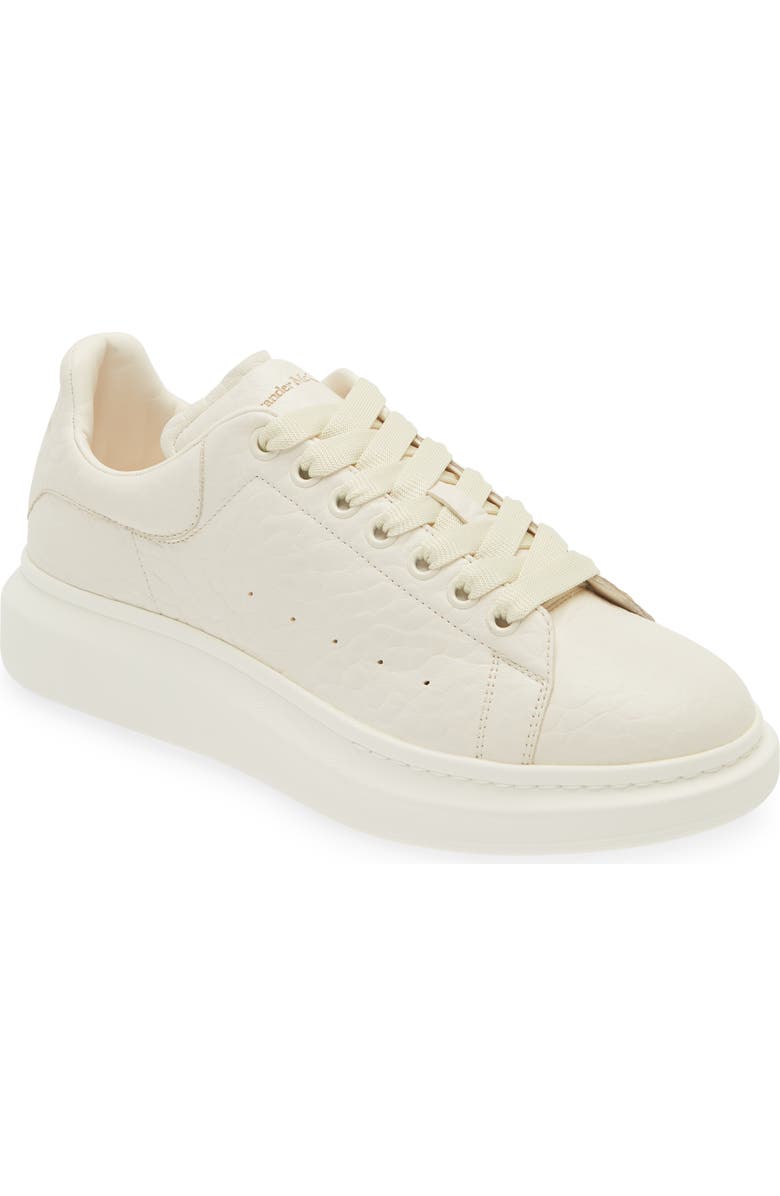 McQueen Grainy Leather Oversize Sneaker, Main, color, 9100 Off White