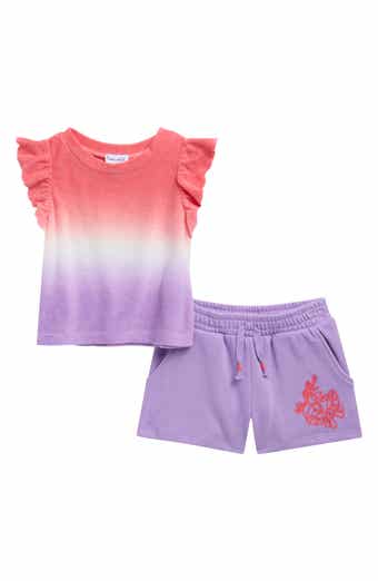 Splendid Dip Dye Ruffle T-Shirt & Shorts Set