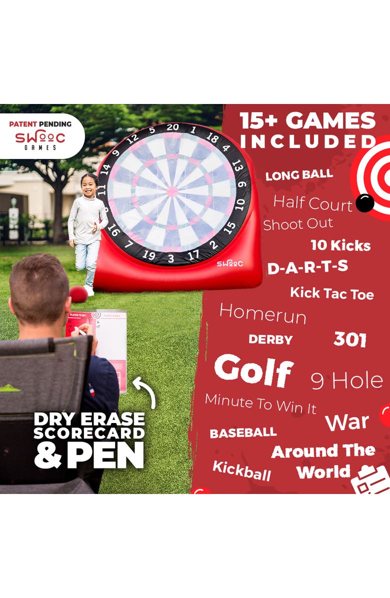 Swooc Games Giant Kick Darts Game, Alternate, color, Red