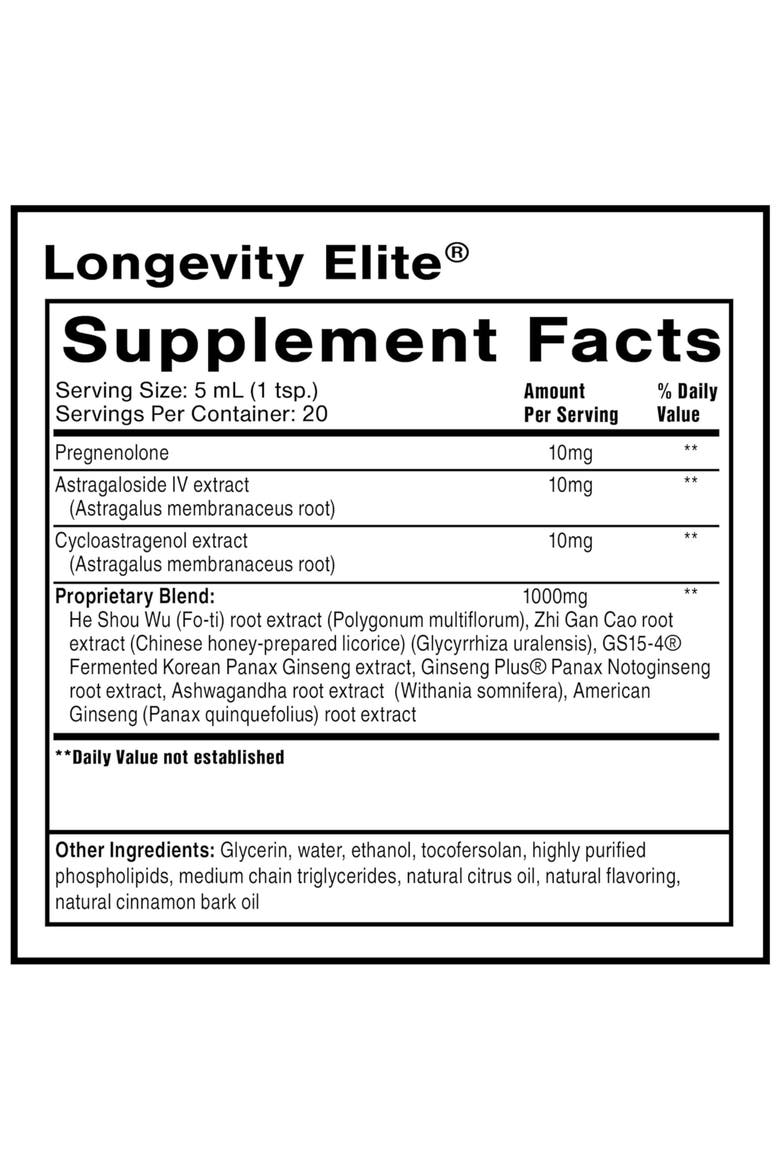 Longevity Elite Liposomal Adaptogen and Pregnenolone Tonic, Alternate, color, None