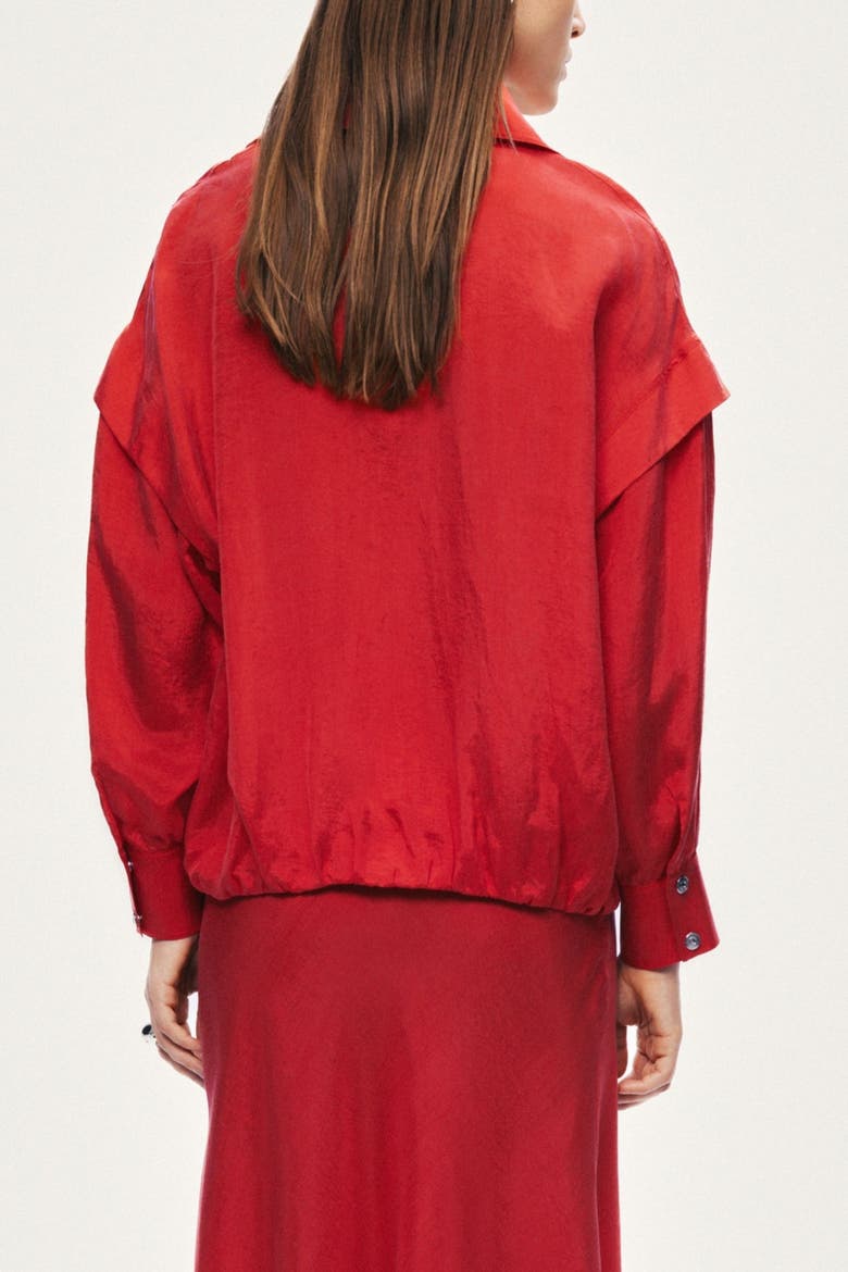 Relaxed Zip Up Jacket, Alternate, color, Red