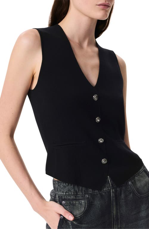 Rag & Bone Ella Merino Wool Blend Sweater Vest In Black