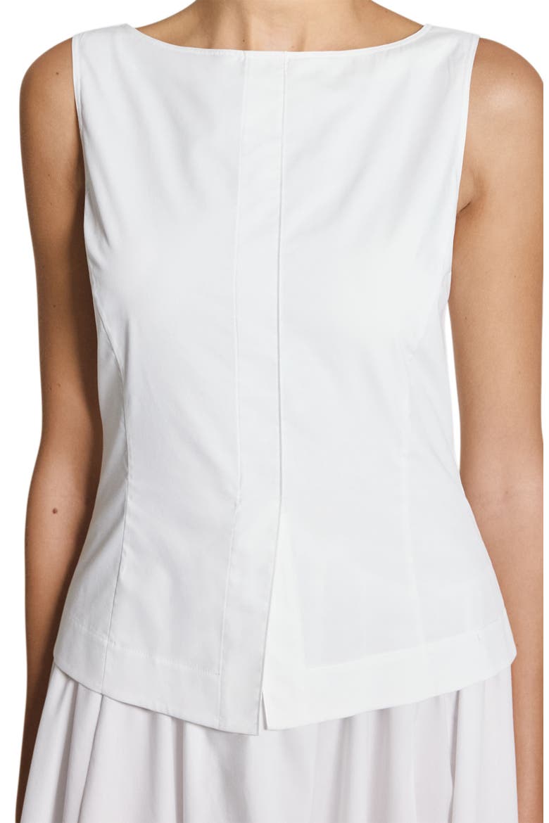 Sleeveless Boatneck Midi Dress, Alternate, color, WHITE