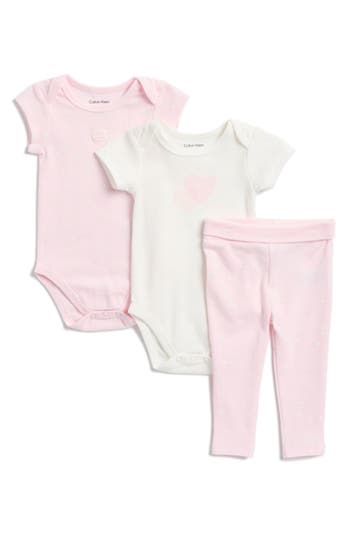 Calvin Klein Assorted 3-piece Bodysuits & Leggings Set In Pink