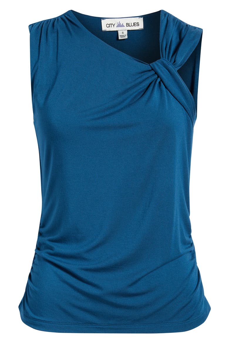 Asymmetric Neck Sleeveless Top, Alternate, color, BLUE OPAL