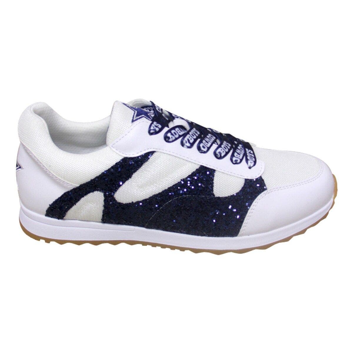 CUCE Women's Cuce  White Dallas Cowboys Glitter Sneakers, Alternate, color, White