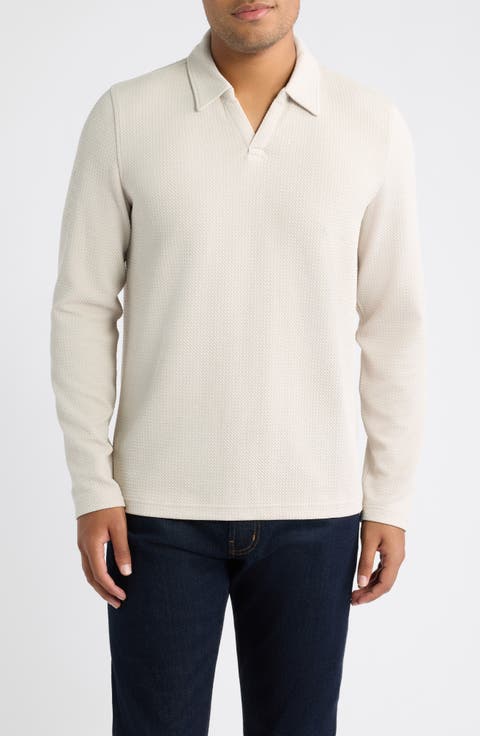 Sedona Textured Long Sleeve Johnny Collar Polo